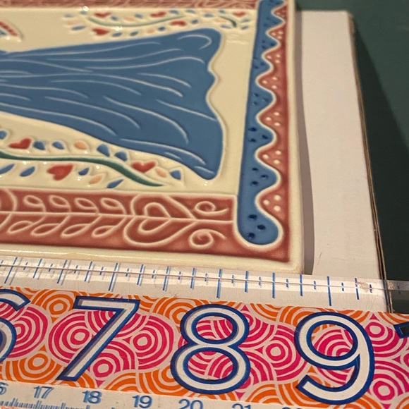 Vtg J Duban Designs Hanging Ceramic Tile Mary and Baby Jesus Nativity “Immanuel” - Picture 5 of 7